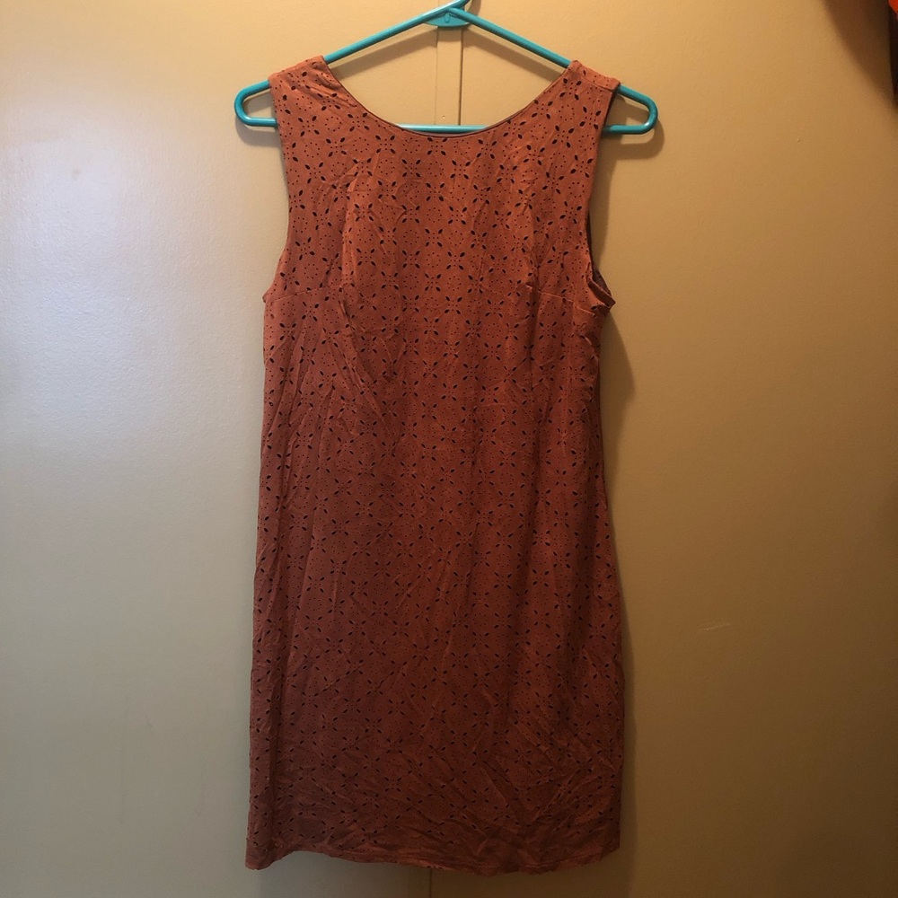 Maurices Rust Eyelet Midi Shift Dress